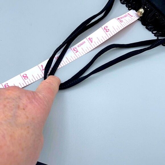 Vintage Black satin fringe bag. - Picture 8 of 12